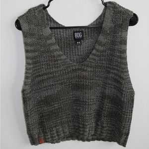 BDG Cropped Sweater Vest | GRAY | MEDIUM